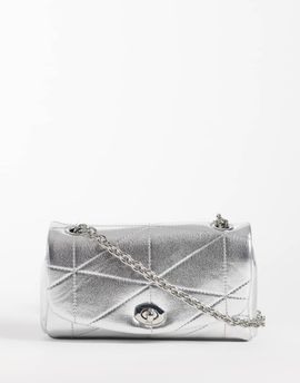Mango Mango cross body bag with chain strap in silver