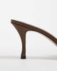 Mango Mango cross strap heeled mules in brown - 3