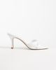 Mango Mango cross strap heeled mules in white - 1