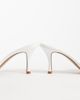 Mango Mango cross strap heeled mules in white - 4