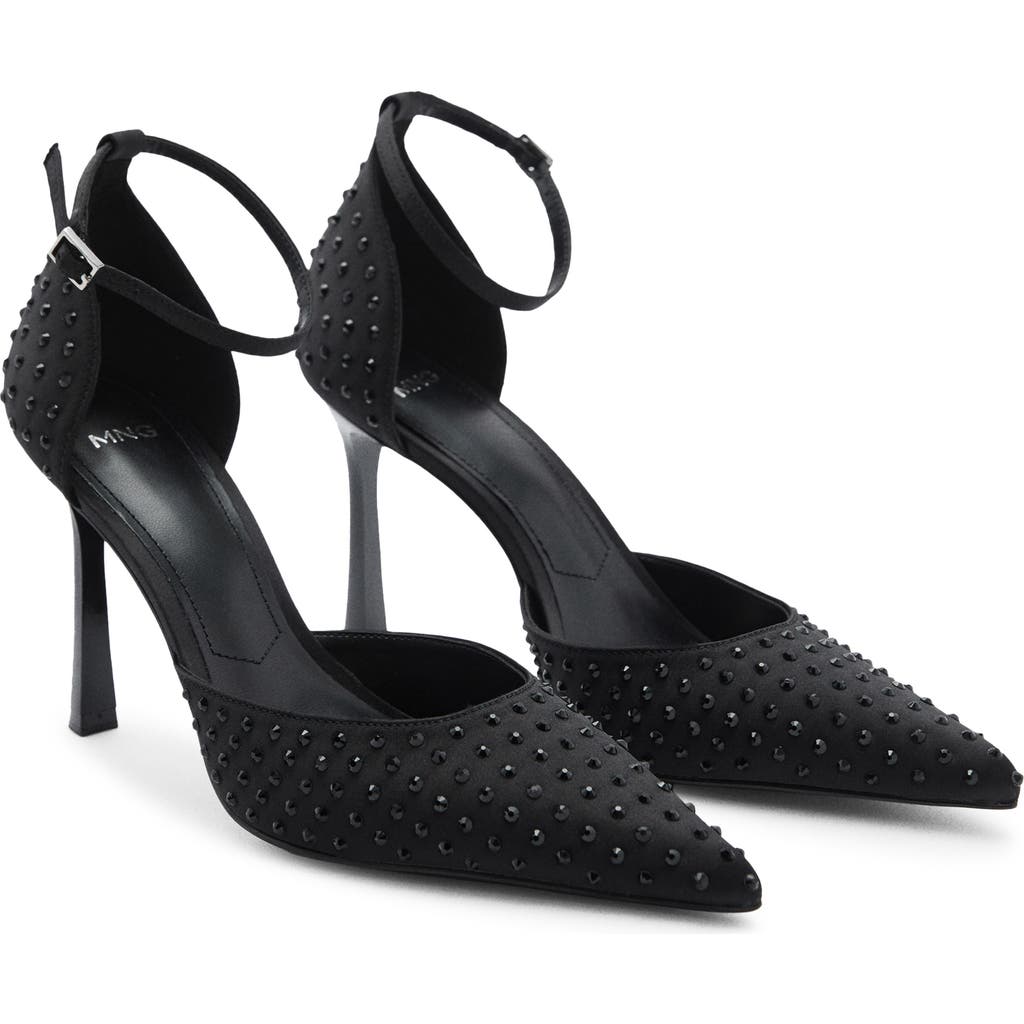 MANGO MANGO Crystal Ankle Strap Pump