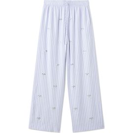 MANGO MANGO Crystal Embellished Stripe Drawstring Pants