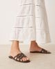 Mango Mango cut out detail sandals in brown - 4