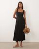 Mango Mango cut out midaxi dress in black - 1