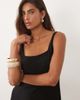 Mango Mango cut out midaxi dress in black - 2