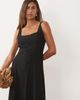 Mango Mango cut out midaxi dress in black - 4
