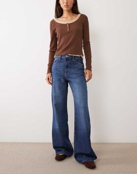 Mango Mango Danila straight jeans in dark blue