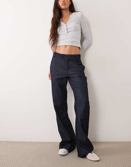 Mango Mango denim pants in indigo-Blue