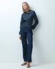 Mango Mango denim shirt with contrast tie neck-Blue - 3