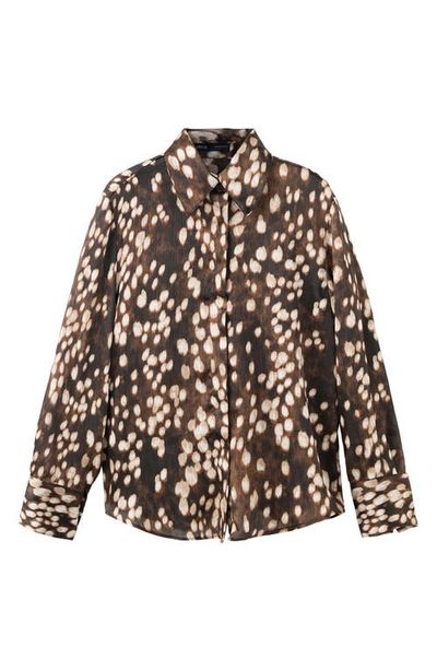 MANGO MANGO Dot Print Woven Shirt