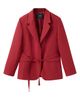 MANGO MANGO Double Breasted Blazer with Tie Belt - 1