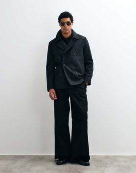 Mango Mango double breasted tailored jacket in charcoal-Gray