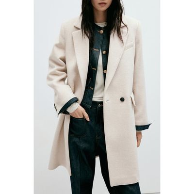 Mango Double Breasted Wool Coat