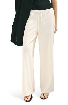 MANGO MANGO Drawstring Mid Rise Straight Leg Pants
