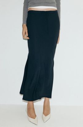 MANGO MANGO Drawstring Waist Maxi Skirt