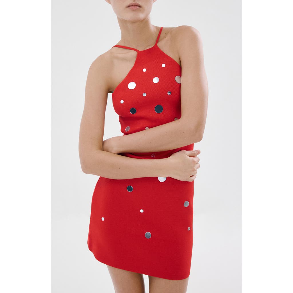 mango red mini dress MANGO Drop Waist Sleeveless Mini Dress