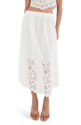 MANGO MANGO Embroidered Eyelet Maxi Skirt