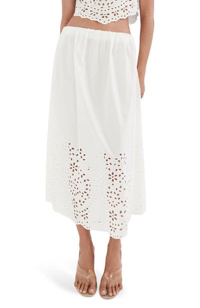 MANGO MANGO Embroidered Eyelet Maxi Skirt