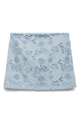 MANGO MANGO Embroidered Floral Cotton Miniskirt