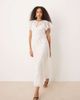 Mango Mango embroidered lace midaxi dress with cape overlay in white - 1
