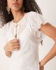 Mango Mango embroidered lace midaxi dress with cape overlay in white - 2