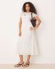 Mango Mango embroidered lace midaxi dress with cape overlay in white - 4