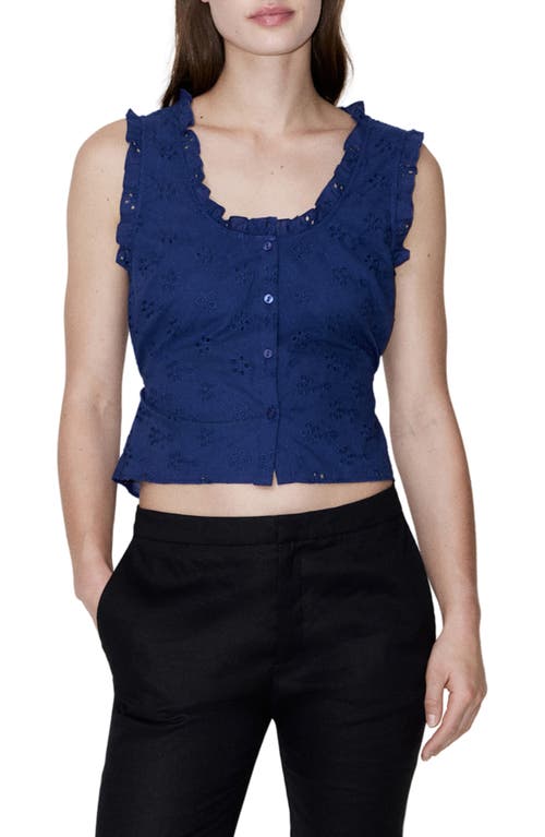 MANGO MANGO Embroidered Sleeveless Crop Top