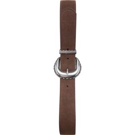 MANGO MANGO Engraved Buckle Suede Belt