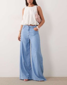 Mango Mango Eva mid rise straight leg denim jeans in light blue - part of a set