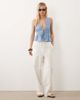 Mango Mango Eva v-neck ti front denim style top in light blue - part of a set - 2