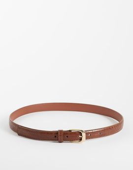 Mango Mango faux croc belt in brown