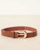 Mango Mango faux croc belt with gold tone buckle in brown - 2