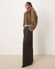 Mango Mango faux fur cropped jacket with collar detail in brown-Neutral - 2