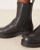 Mango Mango faux fur lined chunky chelsea boots in black - 3