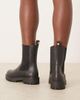 Mango Mango faux fur lined chunky chelsea boots in black - 4