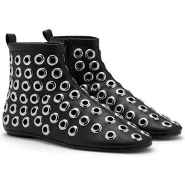 MANGO MANGO Faux Leather Ankle Boot with Eyelets