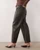Mango Mango faux leather barrel trouser in khaki-Green - 2