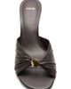 MANGO MANGO Faux Leather Beaded Kitten Heel Slide Sandal - 3
