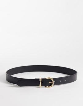 Mango Mango faux leather belt in black