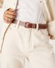 Mango Mango faux leather belt with gold buckle in brown - 1