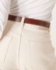 Mango Mango faux leather belt with gold buckle in brown - 3