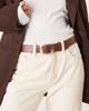 Mango Mango faux leather belt with silver oval buckle in brown - 1