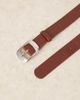 Mango Mango faux leather belt with silver oval buckle in brown - 2