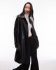 Mango Mango faux leather belted trench coat in black - 2