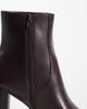 Mango Mango faux leather block heel pointed ankle boot in chocolate-Brown - 3