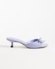 Mango Mango faux leather bow detail heeled mules in lilac-Purple - 1
