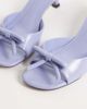 Mango Mango faux leather bow detail heeled mules in lilac-Purple - 4