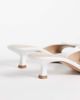 Mango Mango faux leather bow detail heeled mules in white - 3