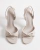 Mango Mango faux leather bow detail slingback heeled sandals in beige-Neutral - 2