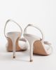 Mango Mango faux leather bow detail slingback heeled sandals in beige-Neutral - 3